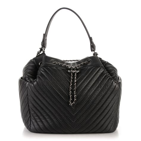 chanel chevron deerskin bucket bag|Chanel Chevron Small CC Bucket Deerskin Drawstring Bag.